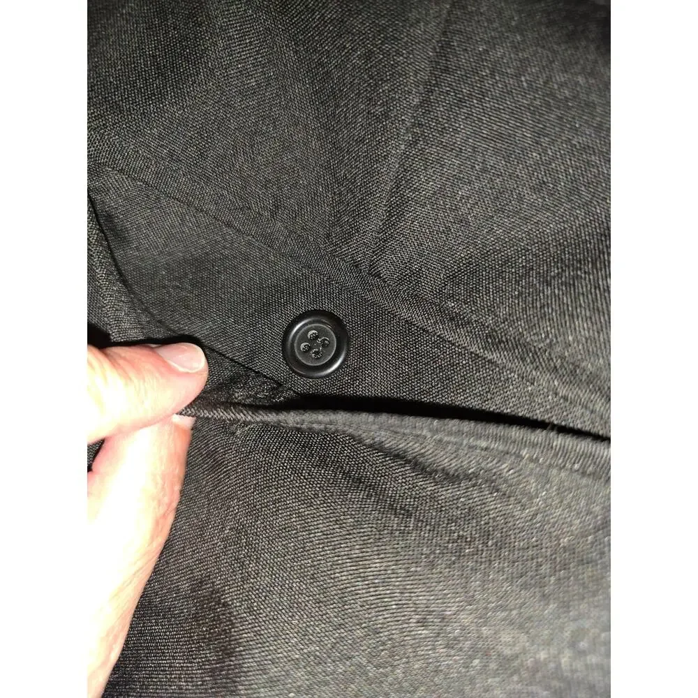 Jean Yves Men's Black Tuxedo Pants 40R Adjustable Metal Buckle Satin Stripe Y2K